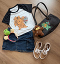 Brown Monster Woman Colored Sleeve Baby Tee *MADE TO ORDER* *2-3 WEEK TURN AROUND TIME*
