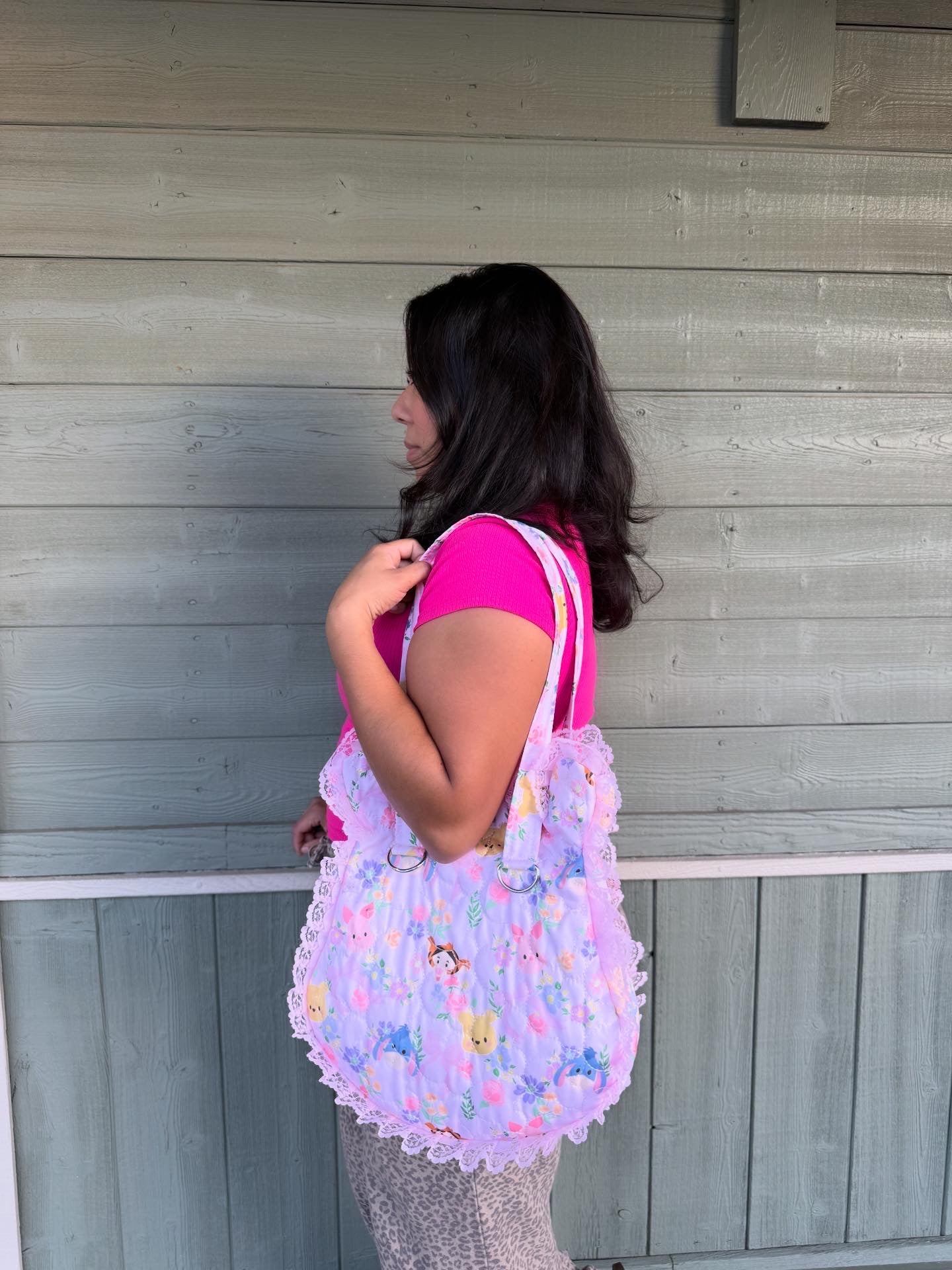 Pink Bear Lace Tote