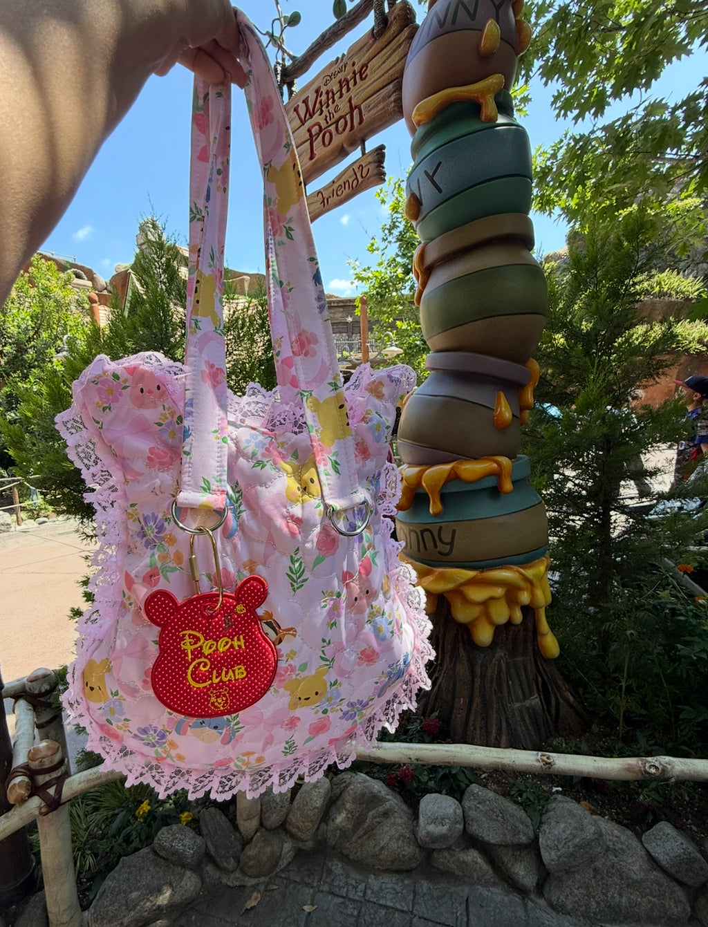 Pink Bear Lace Tote