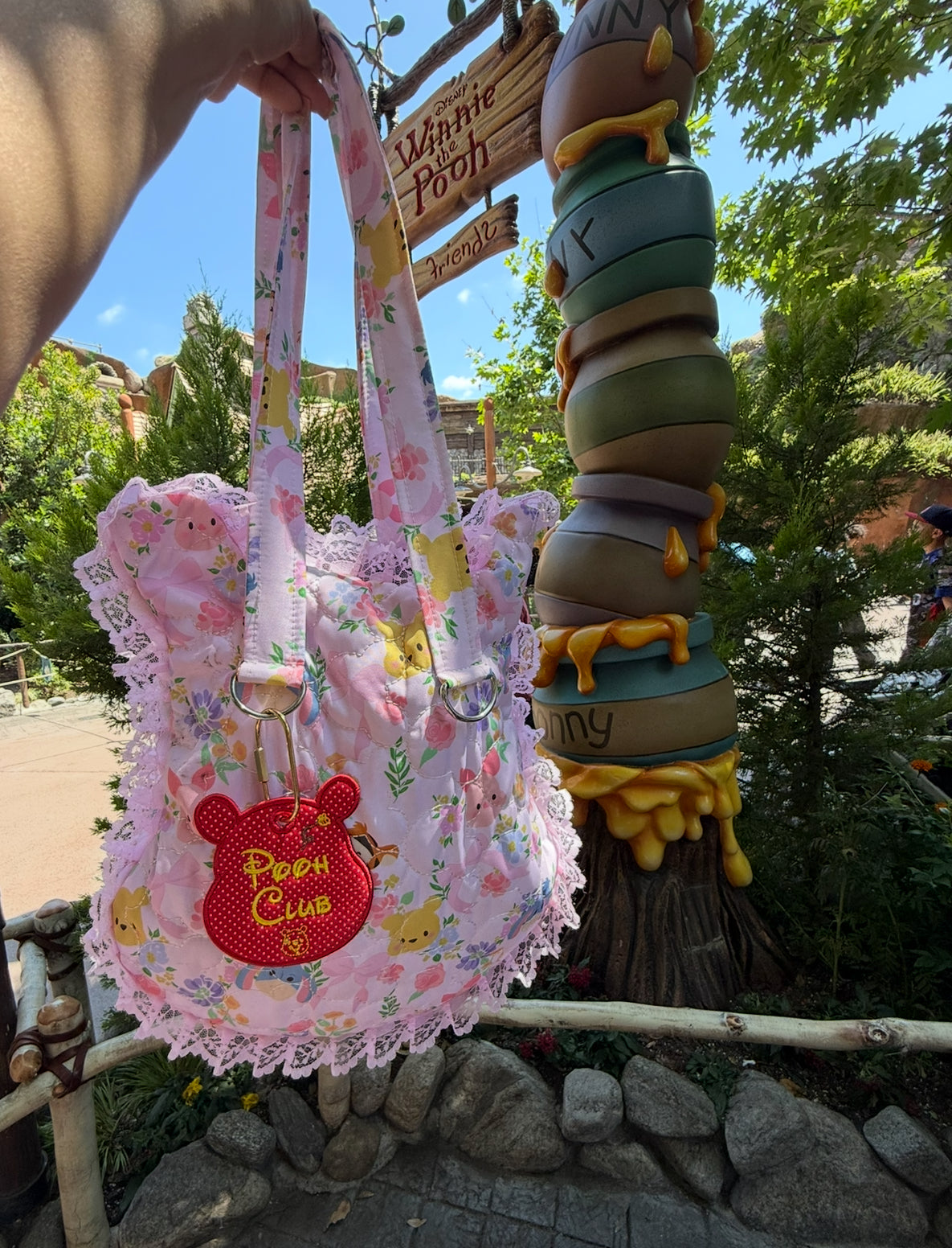 Pink Bear Lace Tote