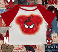 Halloween Spider Woman Colored Sleeve Baby Tee *2-3 WEEK TURN AROUND TIME* (FREE SPIDER KEYCHAIN LIKE SHIRT)