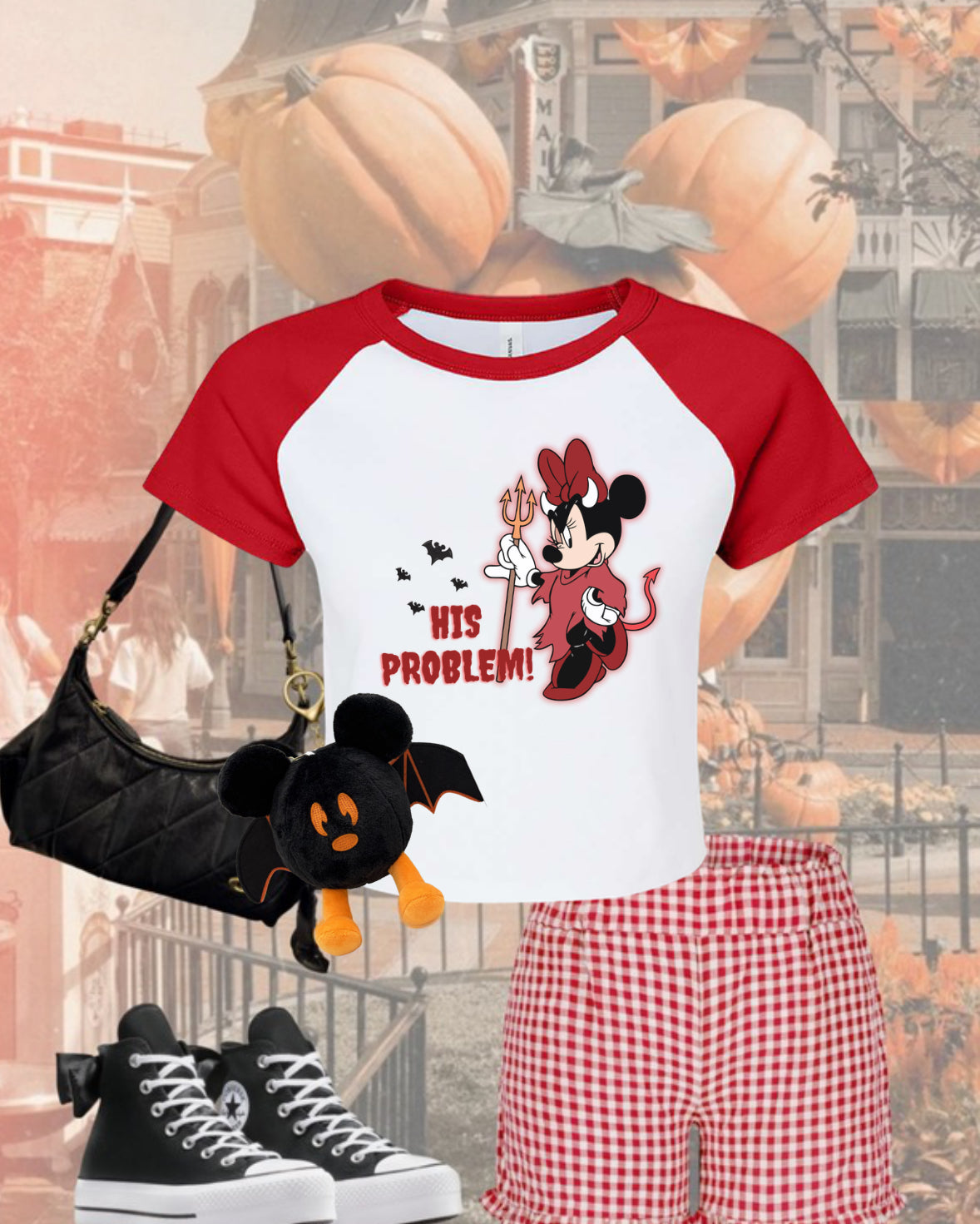 Girl Mouse-His Problem Woman Colored Sleeve Baby Tee *MADE TO ORDER* *2-3 WEEK TURN AROUND TIME*